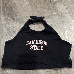 Hype and Vice San Diego State Size S Black Halter Crop Top